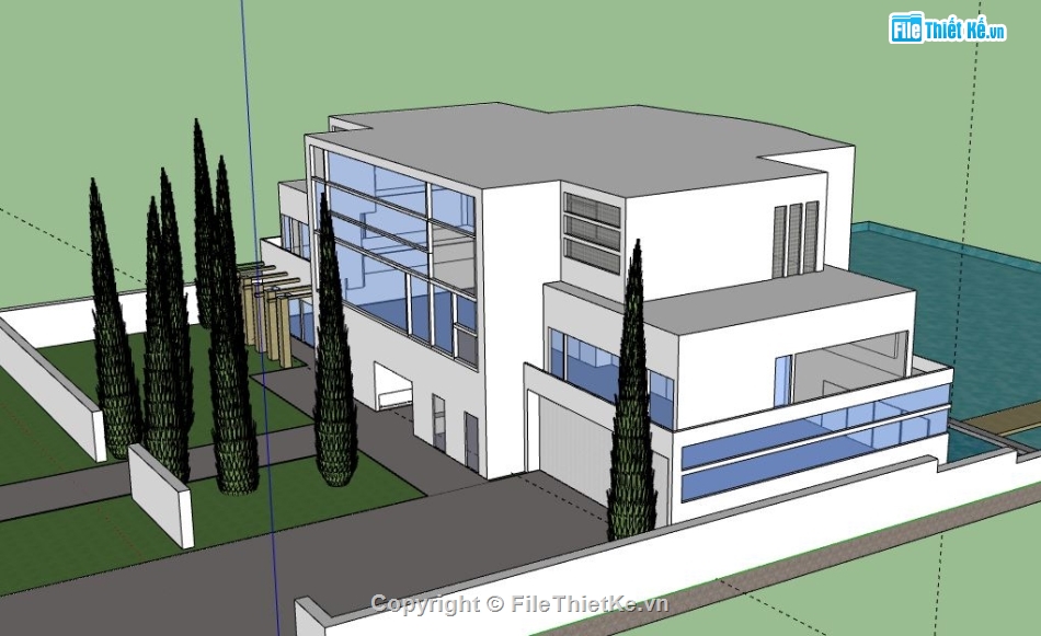 Biệt thự 2 tầng,model su biệt thự 2 tầng,biệt thự 2 tầng model su,file sketchup biệt thự 2 tầng,biệt thự 2 tầng file su