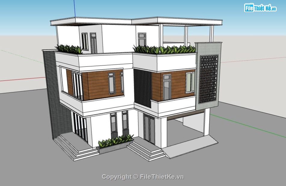 su biệt thự,model su biệt thự,sketchup biệt thự