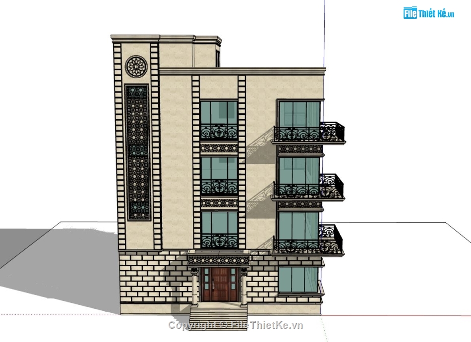 biệt thự 4 tầng,model su biệt thự 4 tầng,su biệt thự 4 tầng