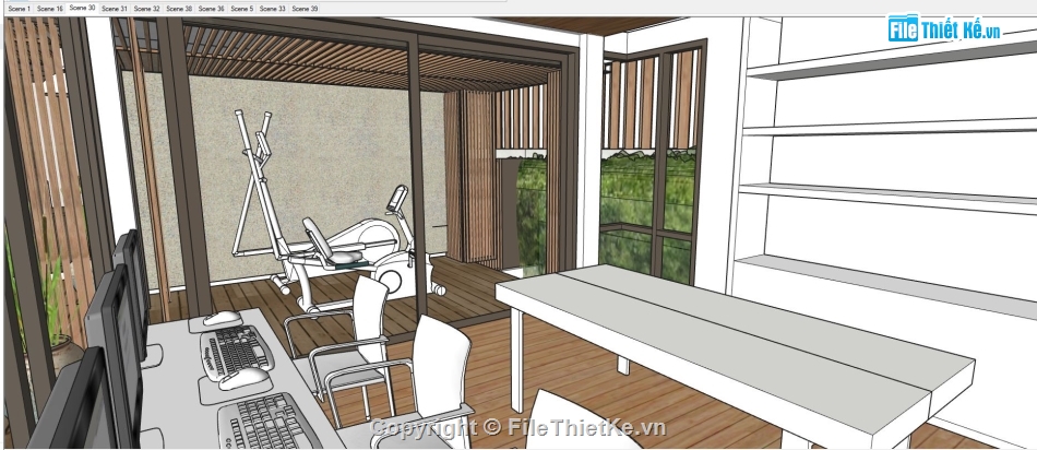 biệt thự file su,sketchup biệt thự,file su biệt thự,model su biệt thự