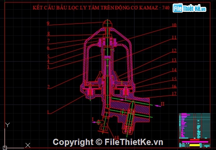 hệ thống bôi trơn,động cơ Kamaz,bản vẽ hệ thống bôi trơn