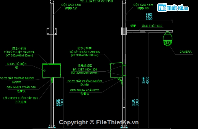 hệ thống camera,bản vẽ thiết kế autocad camera,bố trí camera,thiết kế hệ thống camera