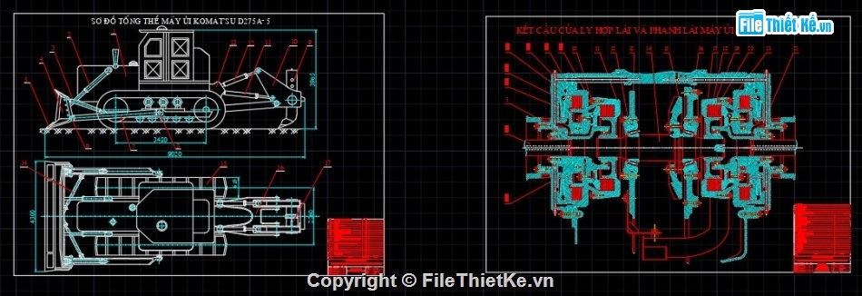 Thiết kế máy ủi,máy ủi cad,thuyết minh máy ủi