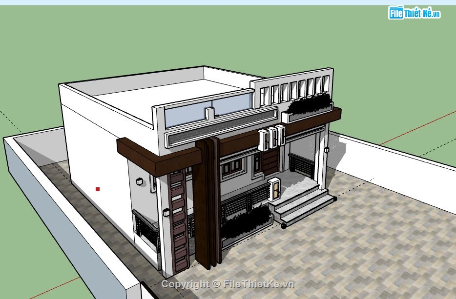 Nhà phố 1 tầng,model su nhà phố 1 tầng,nhà phố 1 tầng sketchup,sketchup nhà phố 1 tầng,nhà phố 1 tầng model su