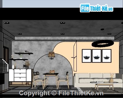 nội thất phòng khách,su phòng khách và bếp,nội thất phòng khách và bếp,file sketchup phòng khách và bếp