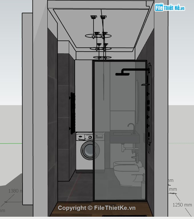 model su phòng tắm,sketchup phòng tắm,dựng model su phòng tắm