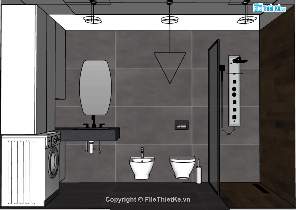 model su phòng tắm,sketchup phòng tắm,dựng model su phòng tắm