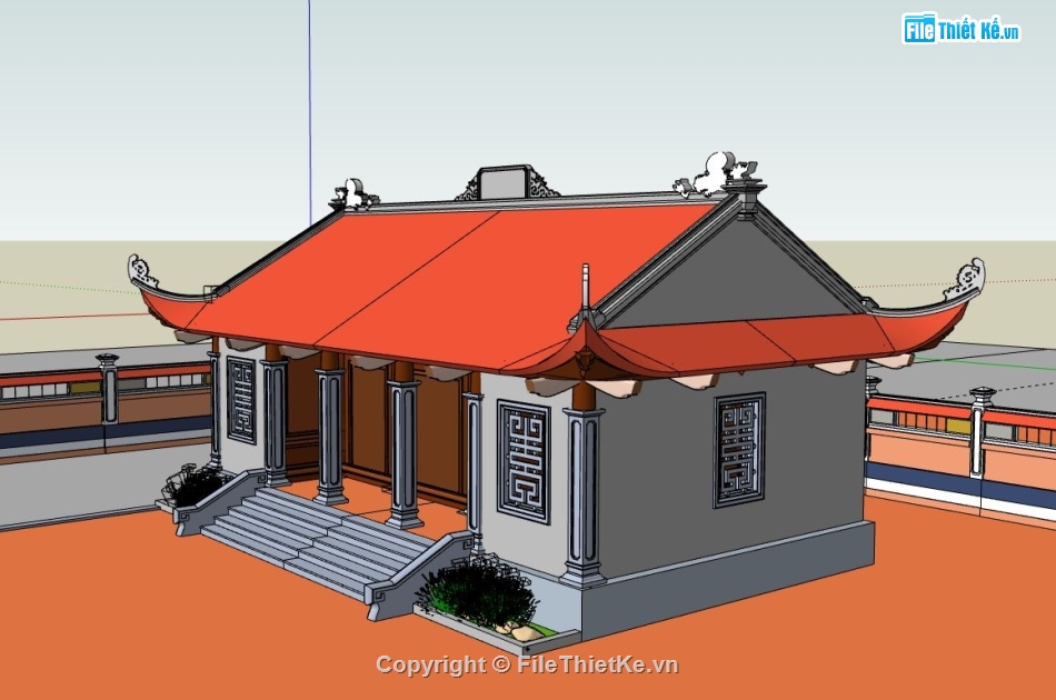 Nhà thờ,file sketchup nhà thờ họ,file sketchup nhà thờ,mẫu nhà thờ file sketchup,sketchup nhà thờ họ