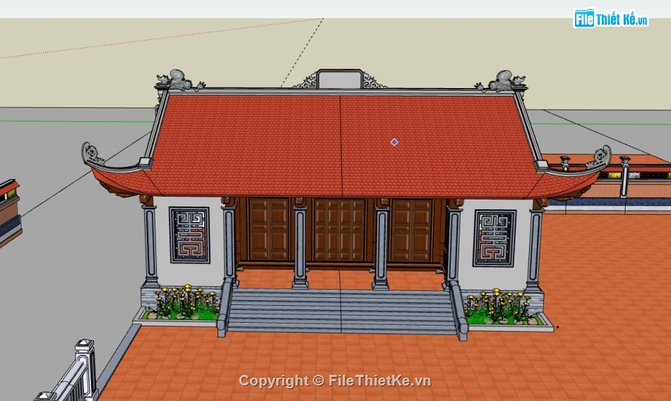 Nhà thờ,file sketchup nhà thờ họ,file sketchup nhà thờ,mẫu nhà thờ file sketchup,sketchup nhà thờ họ