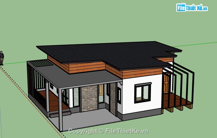 Nhà cấp 4,model su nhà cấp 4,file sketchup nhà cấp 4,nhà cấp 4 file sketchup,sketchup nhà cấp 4