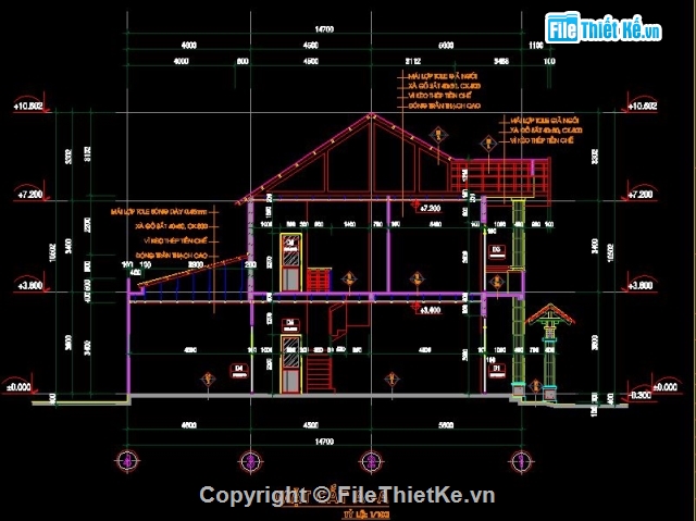 thiết kế nhà ở,mẫu nhà 2 tầng,nhà kích thước 8 x 14.7m,nhà 2 tầng mái thái