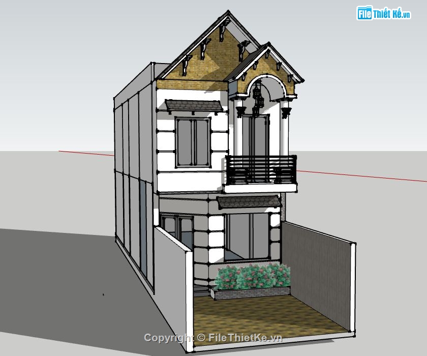 su nhà phố,model su nhà phố,sketchup nhà phố