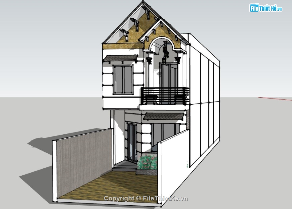 su nhà phố,model su nhà phố,sketchup nhà phố