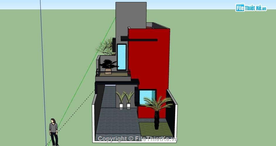 Nhà phố 2 tầng,file su nhà phố 2 tầng,model su nhà phố 2 tầng,nhà phố 2 tầng file su,sketchup nhà phố 2 tầng