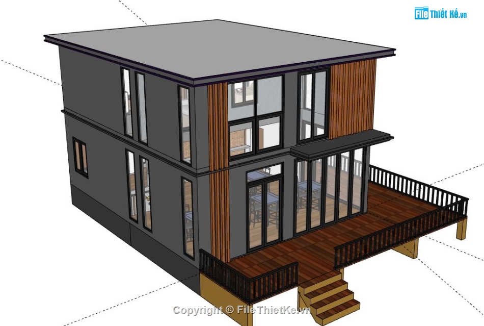 Nhà phố 2 tầng,model su nhà phố 2 tầng,file su nhà phố 2 tầng,sketchup nhà phố 2 tầng,nhà phố 2 tầng file su