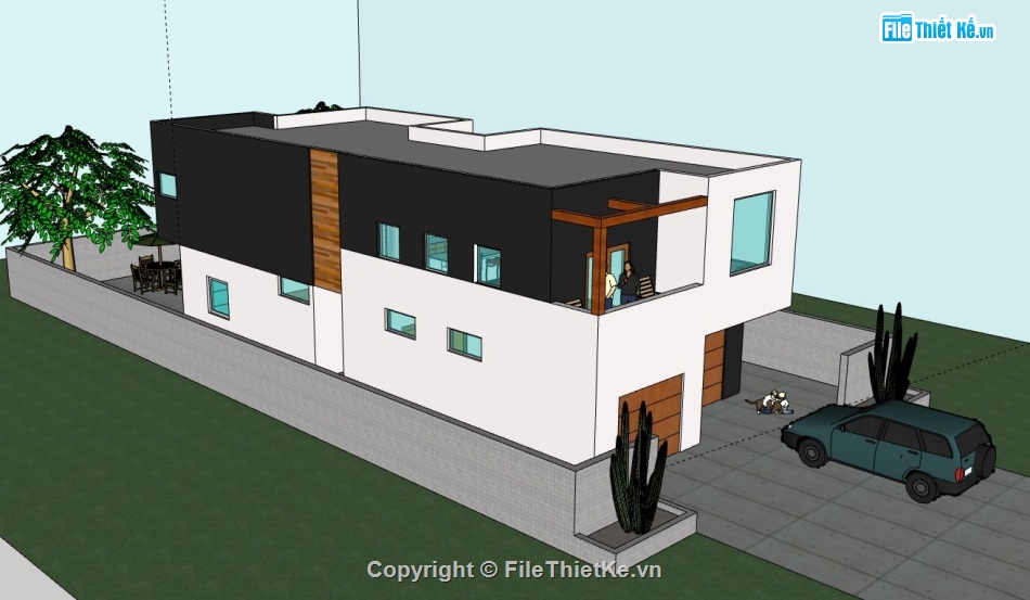 Nhà phố 2 tầng,model su nhà phố 2 tầng,file su nhà phố 2 tầng,file sketchup nhà phố 2 tầng,nhà phố 2 tầng sketchup