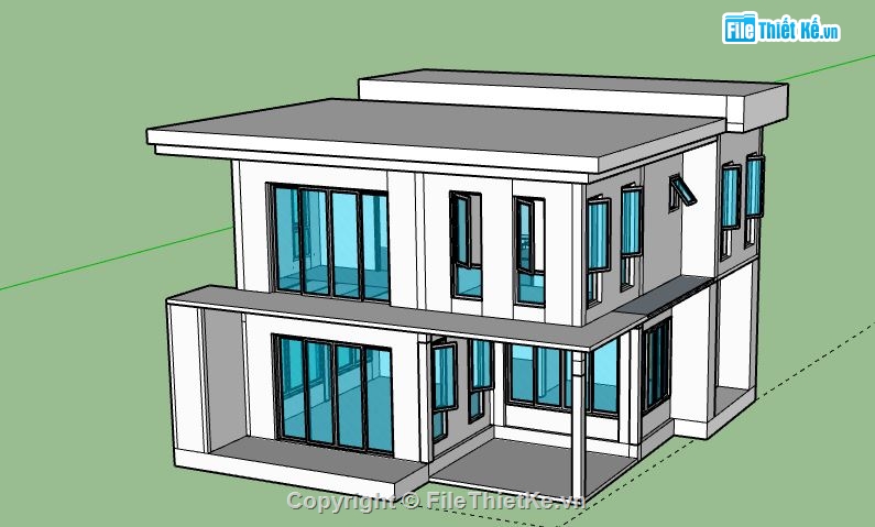 Nhà phố 2 tầng,model su nhà phố 2 tầng,file su nhà phố 2 tầng,nhà phố 2 tầng sketchup,file sketchup nhà phố 2 tầng