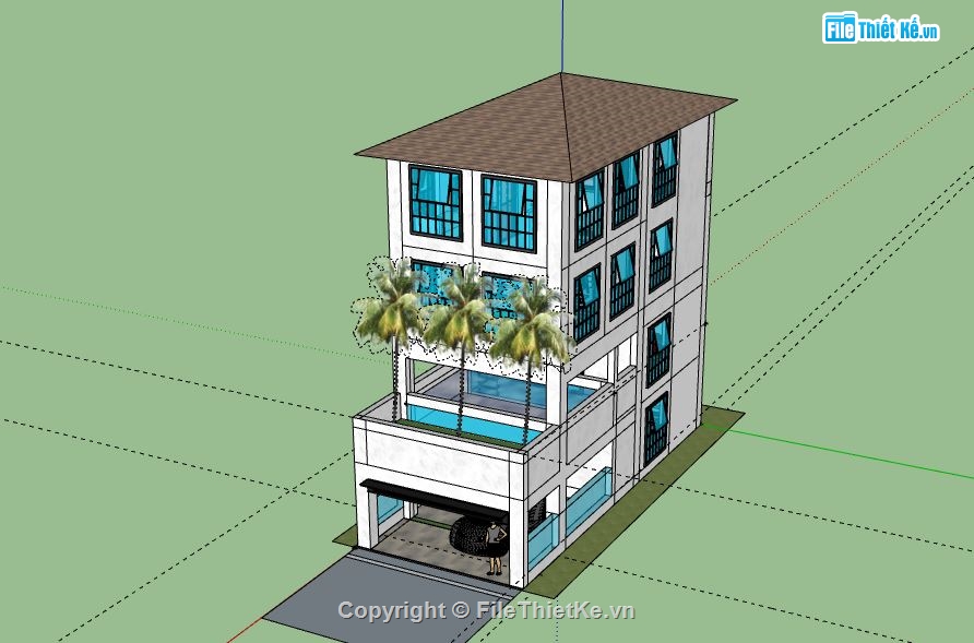 Nhà phố 4 tầng,model su nhà phố 4 tầng,file su nhà phố 4 tầng