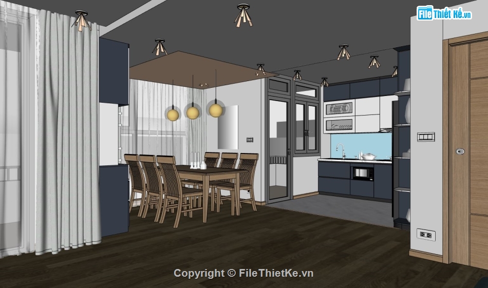 file sketchup nội thất chung cư,model su nội thất chung cư,nội thất chung cư file sketchup