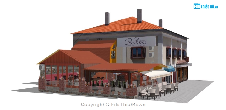 quán cafe file sketchup,quán cafe sketchup,file su quán cafe,model su quán cafe,quán cafe model su