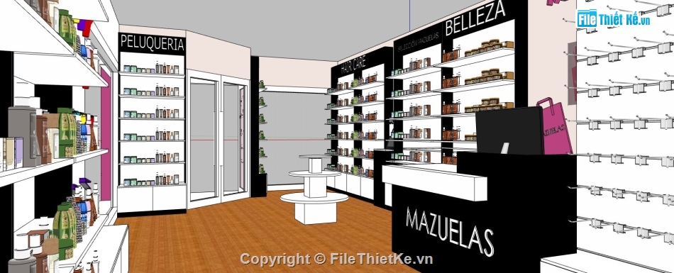 shop mỹ phẩm,su shop mỹ phẩm,sketchup mỹ phẩm