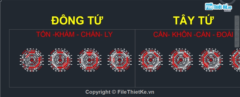 thư viện autocad,thư viện cad,bát quái,file iso khung bản vẽ cad,thư viện block nội thất,file block động (block dynamic)