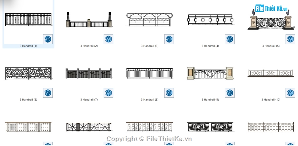 File model su lan can,Bản vẽ sketchup lan can,Model su lan can,Mẫu su lan can