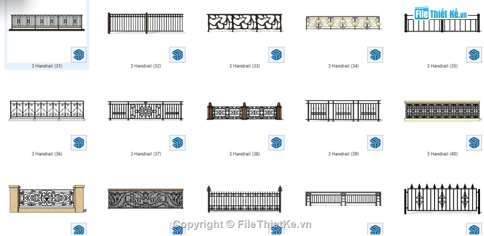 File model su lan can,Bản vẽ sketchup lan can,Model su lan can,Mẫu su lan can