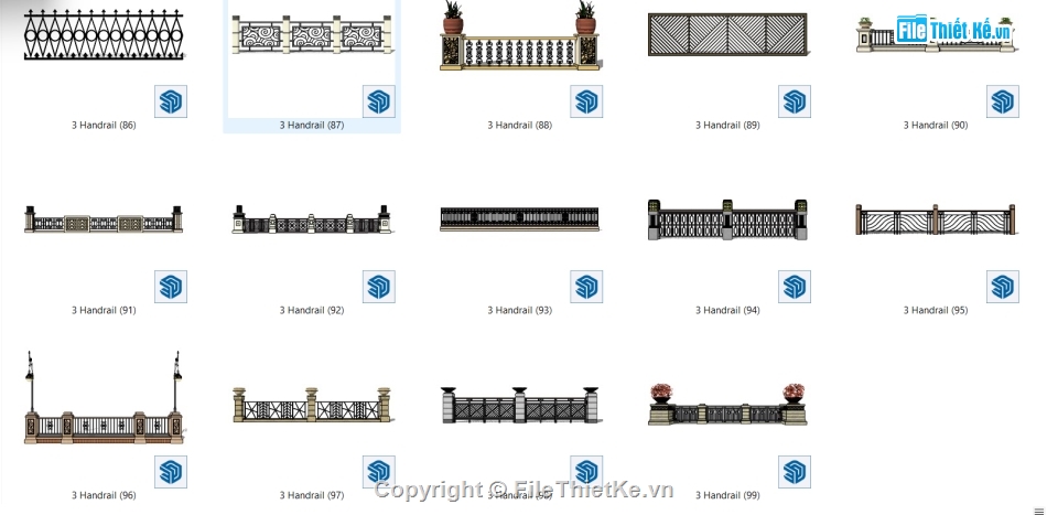 File model su lan can,Bản vẽ sketchup lan can,Model su lan can,Mẫu su lan can