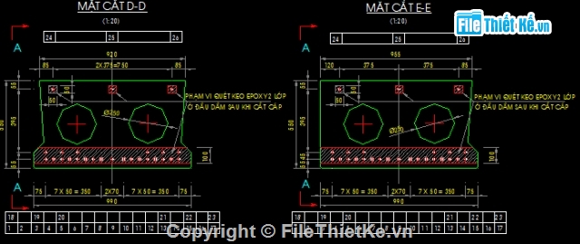 bản rỗng,dầm bản rỗng,kết cấu nhịp dầm bản,cầu dầm bản,bản vẽ dầm bản,dầm bản