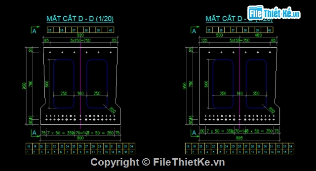 bản rỗng,dầm bản rỗng,kết cấu nhịp dầm bản,cầu dầm bản,bản vẽ dầm bản,dầm bản