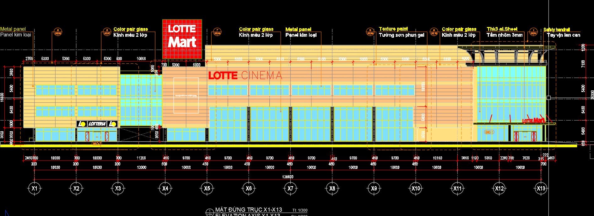 Trung tâm thương mại,bản vẽ tòa nhà lotte,trung tâm thương mại lotte mart,lotte mart,Trung tâm thương mại 5 tầng,Lotte mart quận 7