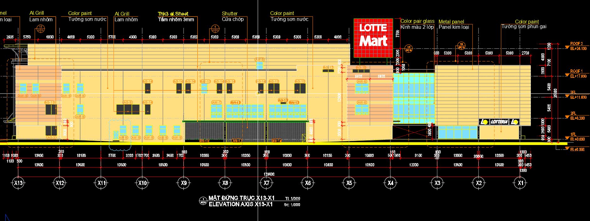 Trung tâm thương mại,bản vẽ tòa nhà lotte,trung tâm thương mại lotte mart,lotte mart,Trung tâm thương mại 5 tầng,Lotte mart quận 7