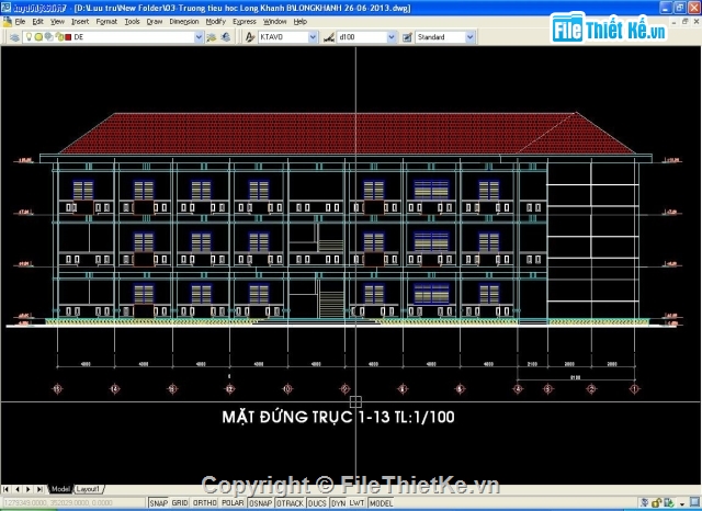 trường tiểu học Long khánh B,bản vẽ trường tiểu học,dự toán trường tiểu học