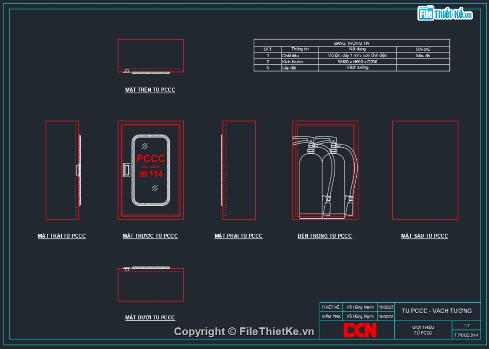 Tủ chữa cháy vách tường,Tủ chữa cháy âm tường,Tủ chữa cháy trong nhà,Tủ chữa cháy ngoài trời,Bản vẽ tủ điện PCCC,DCN