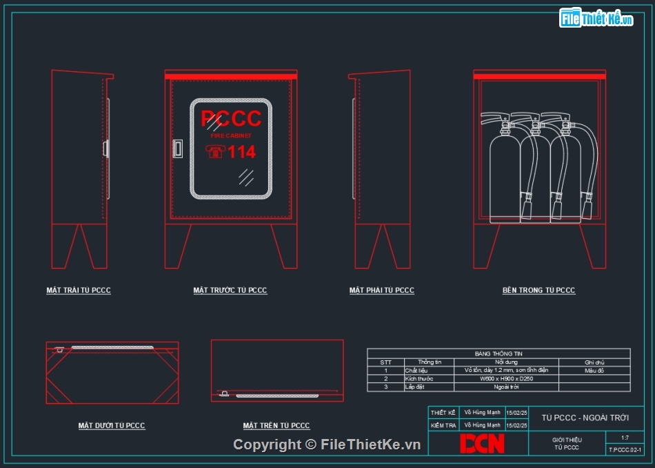 Tủ chữa cháy vách tường,Tủ chữa cháy âm tường,Tủ chữa cháy trong nhà,Tủ chữa cháy ngoài trời,Bản vẽ tủ điện PCCC,DCN