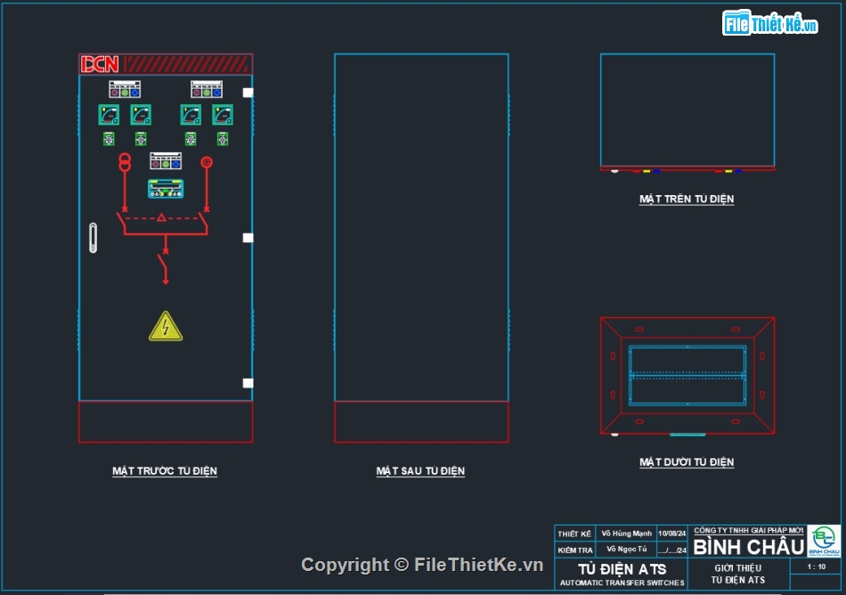 Bản vẽ thiết kế tủ điện,Bản vẽ thiết kế tủ điện chiếu sáng,Bản vẽ tủ điện Solar Inverter String,bản vẽ trạm biến áp kios,bản vẽ trạm biến áp 1 cột,ATS