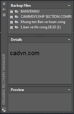 khôi phục,lưu bản vẽ,autocad bị tắt