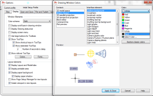 autocad,  thay đổi mầu nền, mầu của autocad