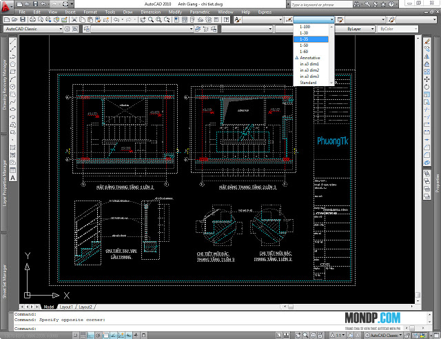 Xuất Tỷ Lệ Từ Layout Ra Model,Bản Vẽ Có Nhiều Tỷ Lệ